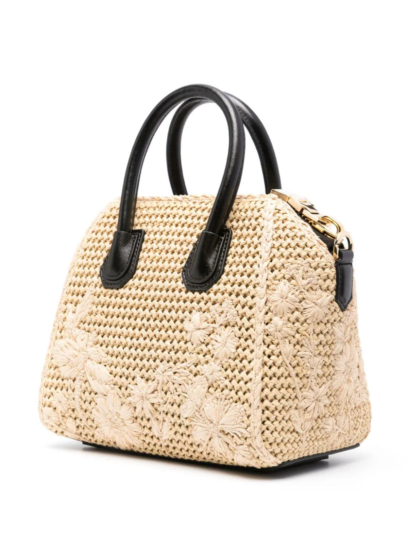 Antigona mini raffia bag