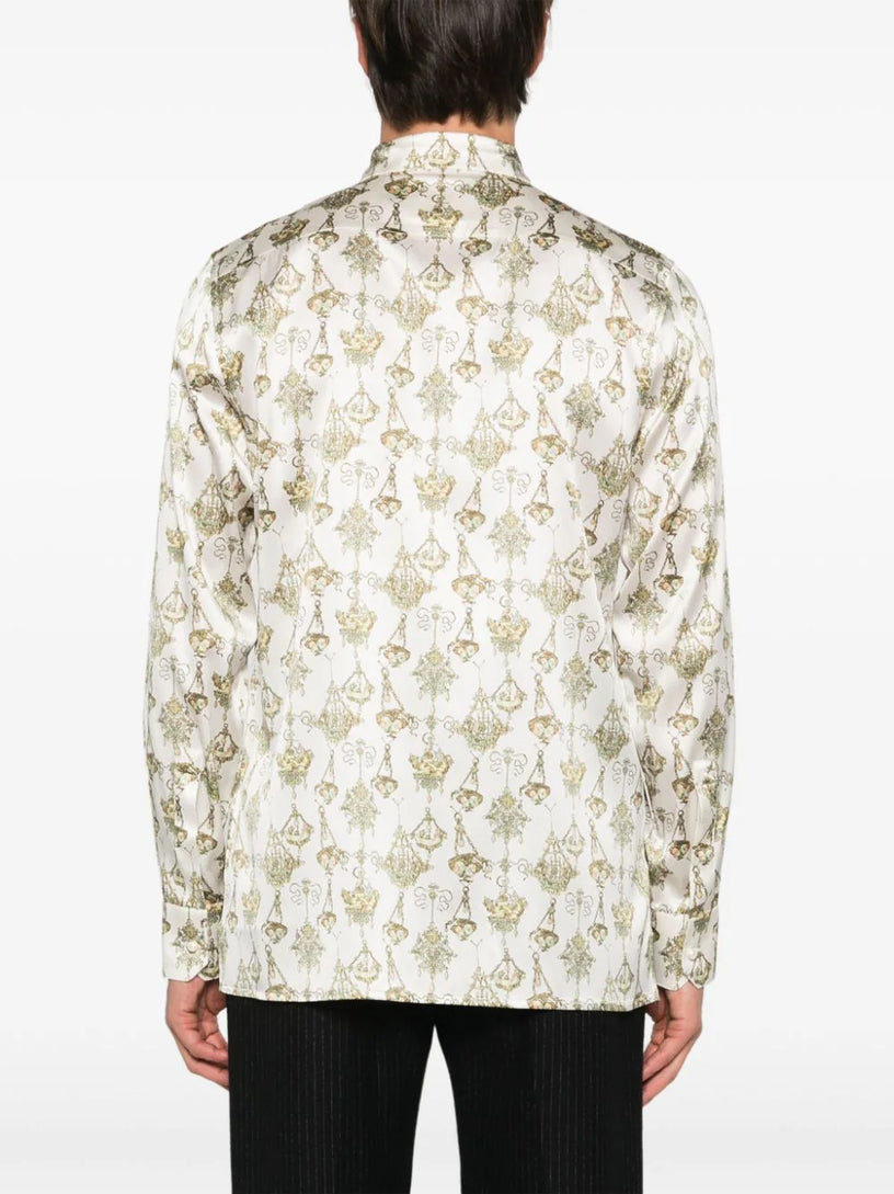 Shirt with chandelier print in silk