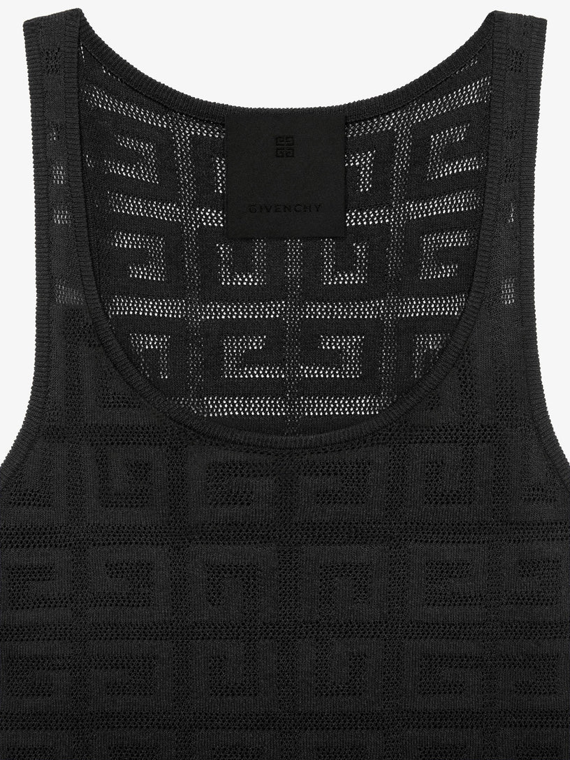 Slim tank top in 4G jacquard