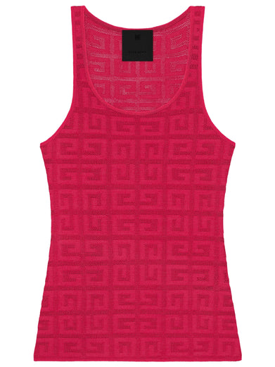 Slim tank top in 4G jacquard