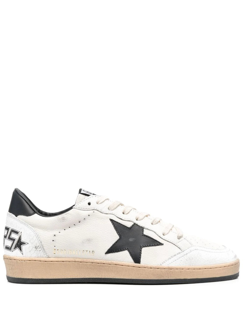 Golden Goose Ball star in white nappa and black star