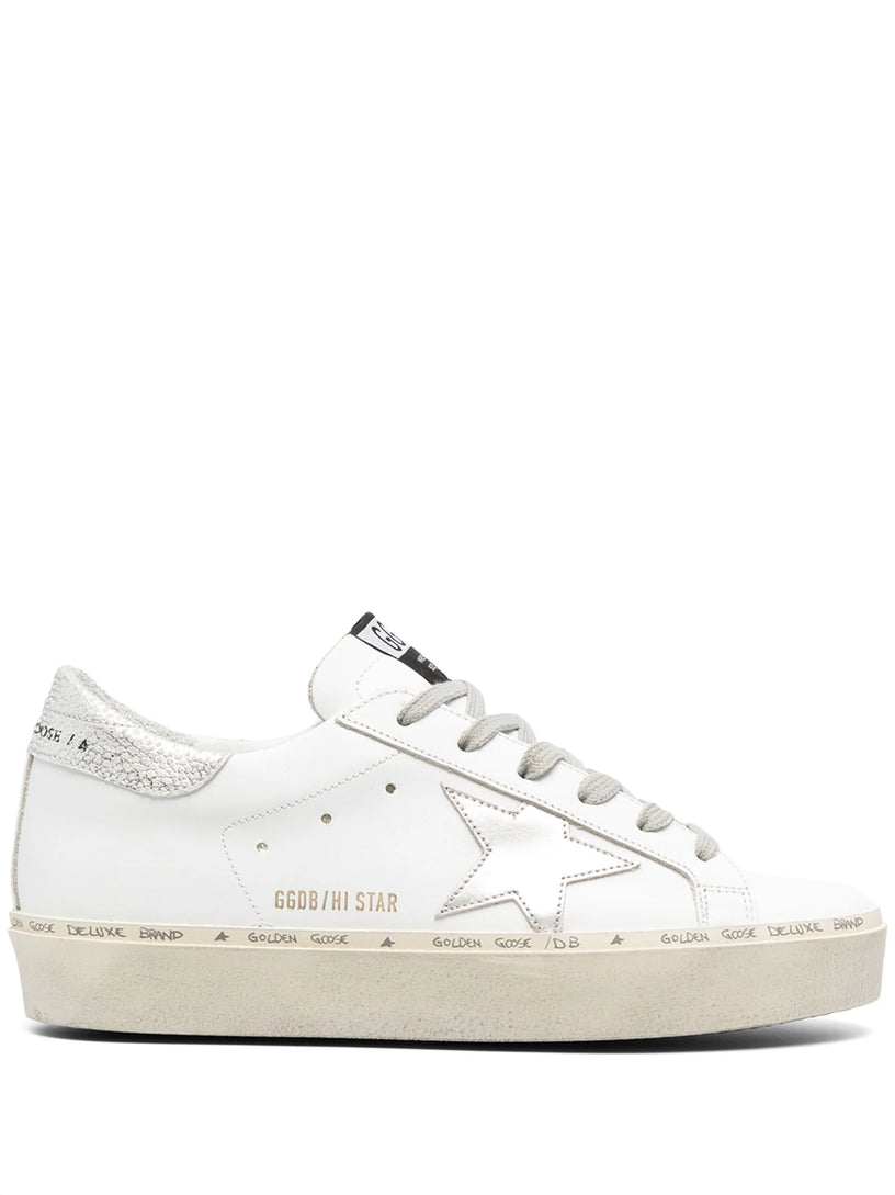 Golden Goose Hi star with metallic silver star and heel tab