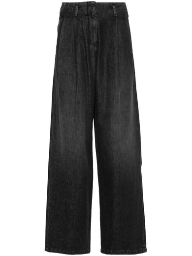 Medium wash cotton trousers