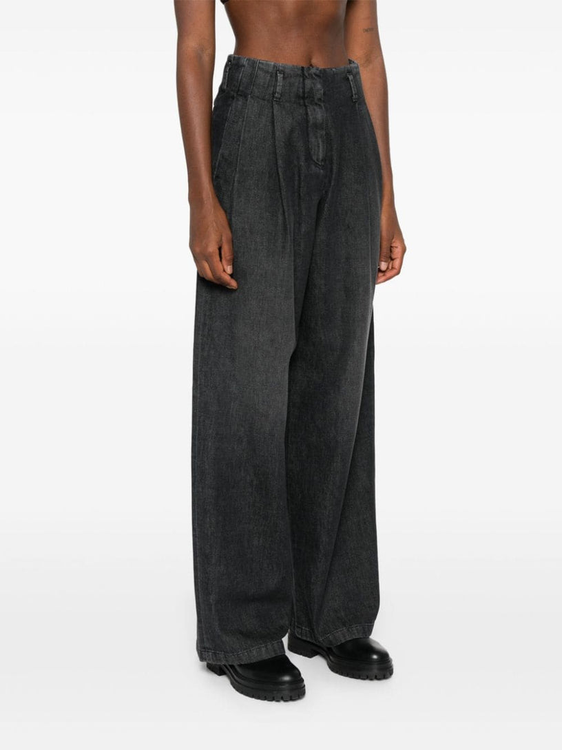 Medium wash cotton trousers