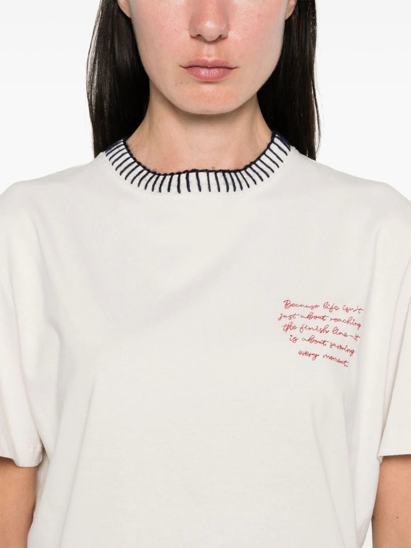 T-shirt with hand embroidery