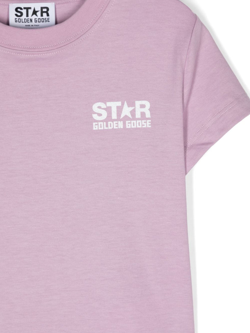 T-shirt with logo and maxi star in glitter