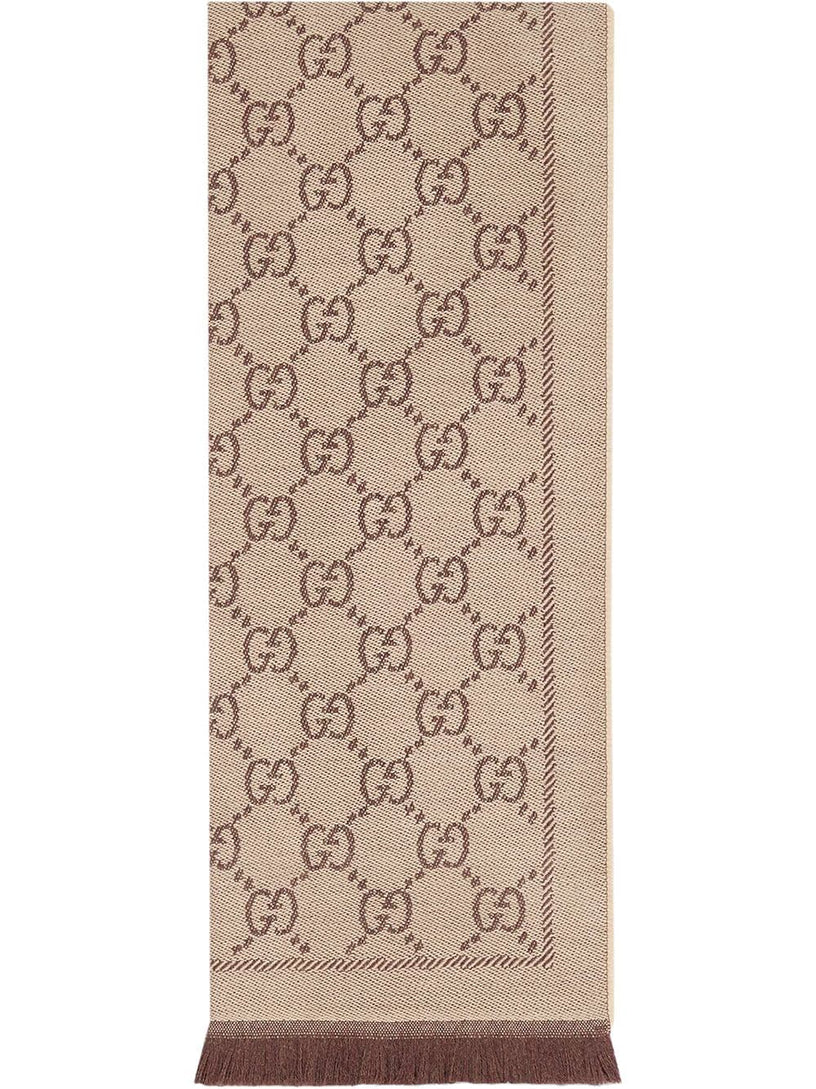 GUCCI Scarf with gg jacquard pattern