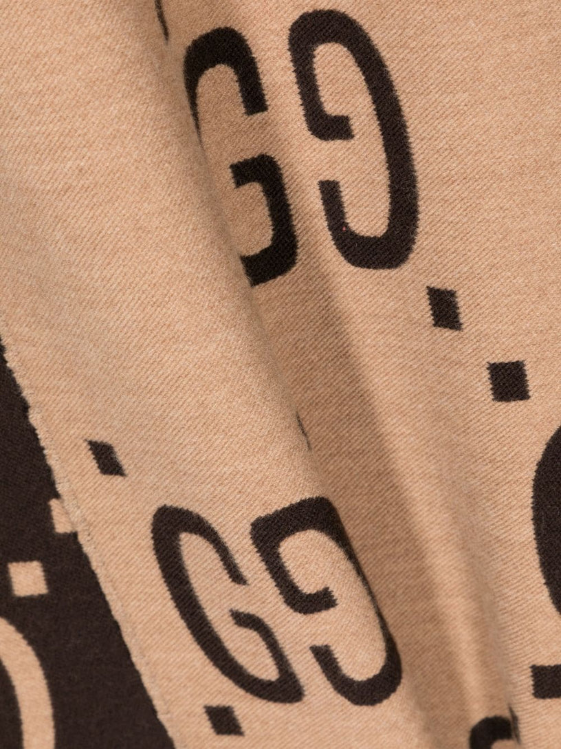 Wool and silk scarf with GG Jacquard motif