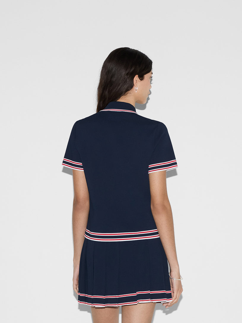 Stretch viscose polo shirt