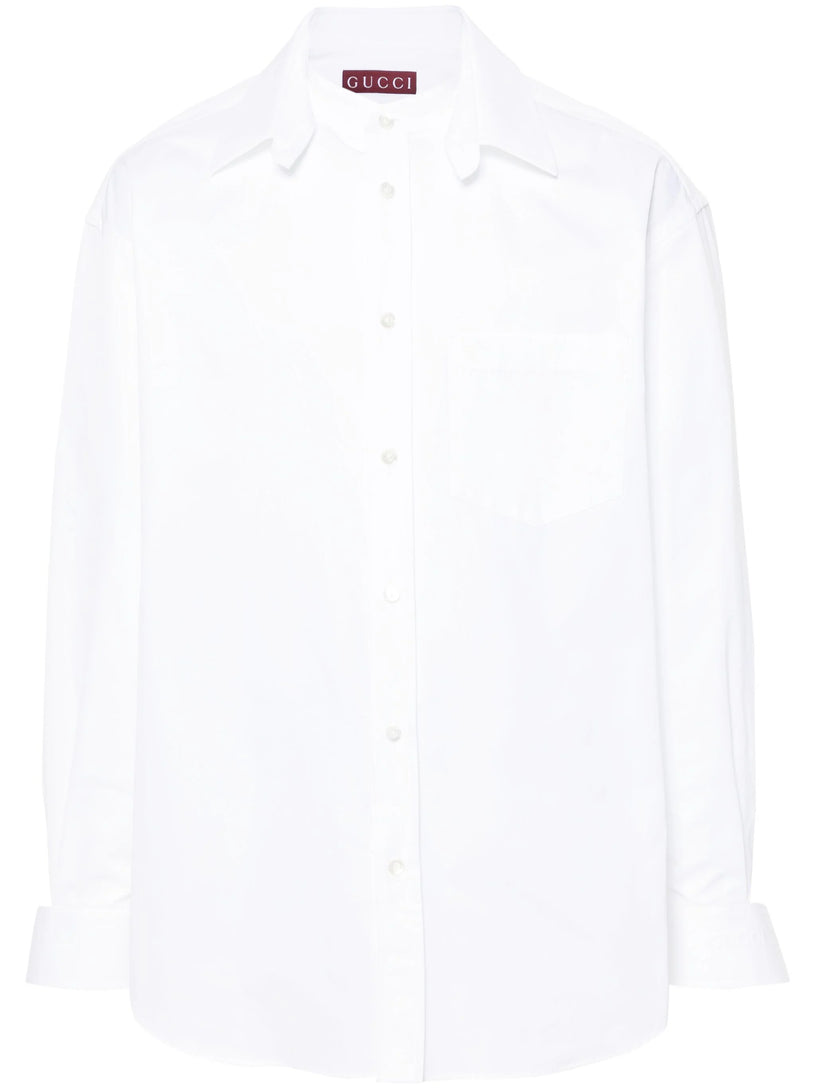 Cotton poplin shirt with Gucci detail