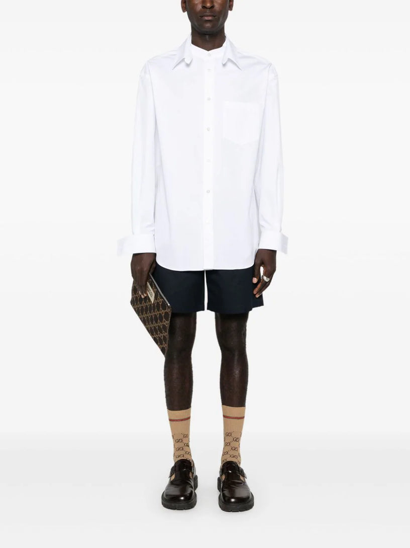 Cotton poplin shirt with Gucci detail