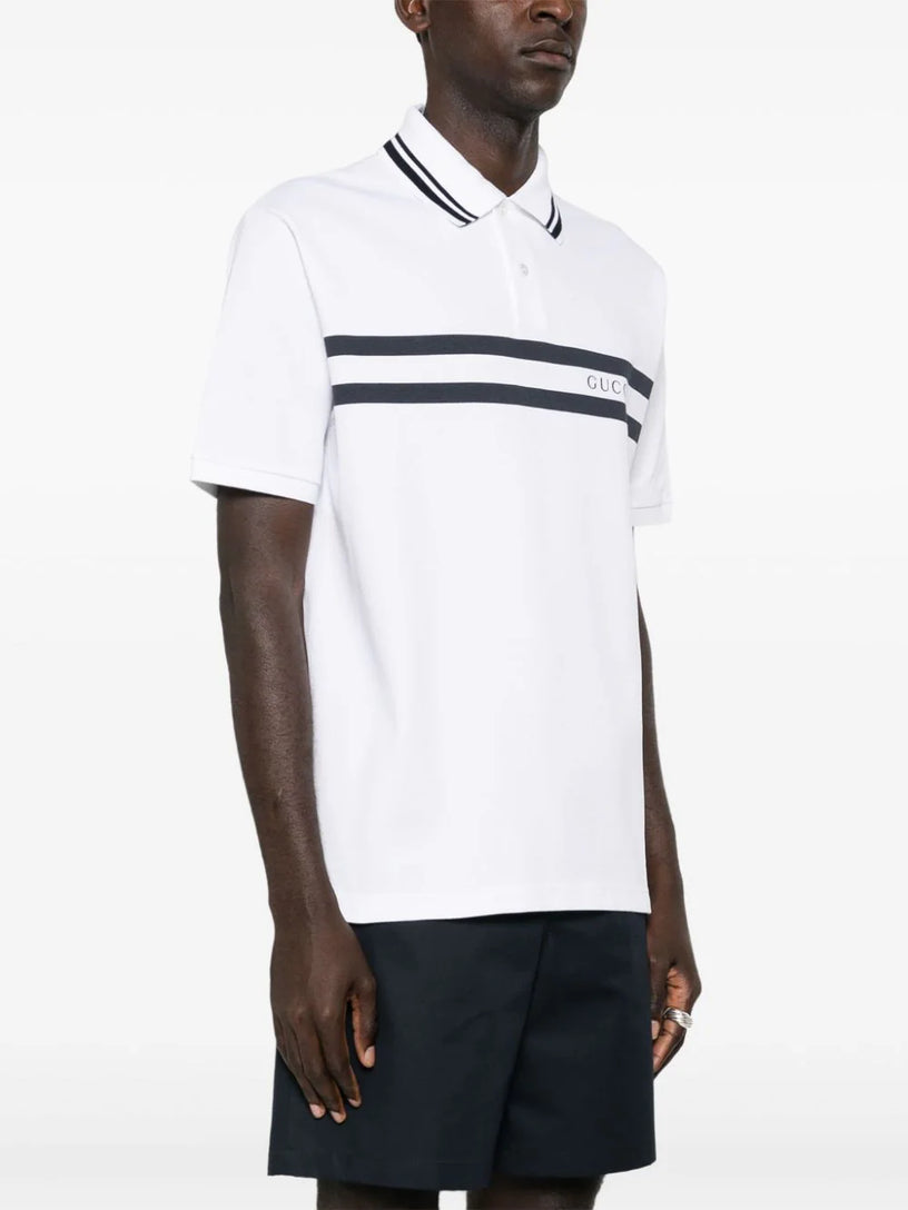 Cotton polo shirt with Gucci print