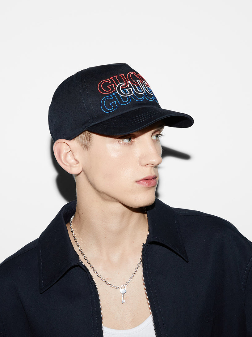 Baseball hat with GUCCI embroidery