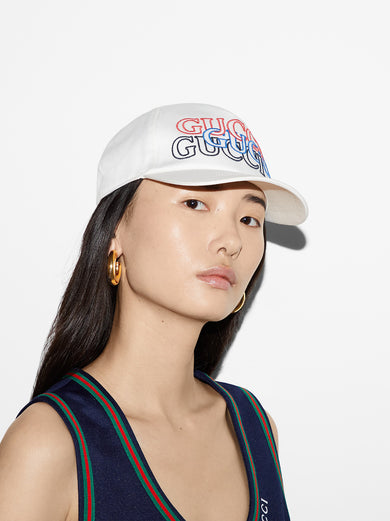 Baseball hat with GUCCI embroidery