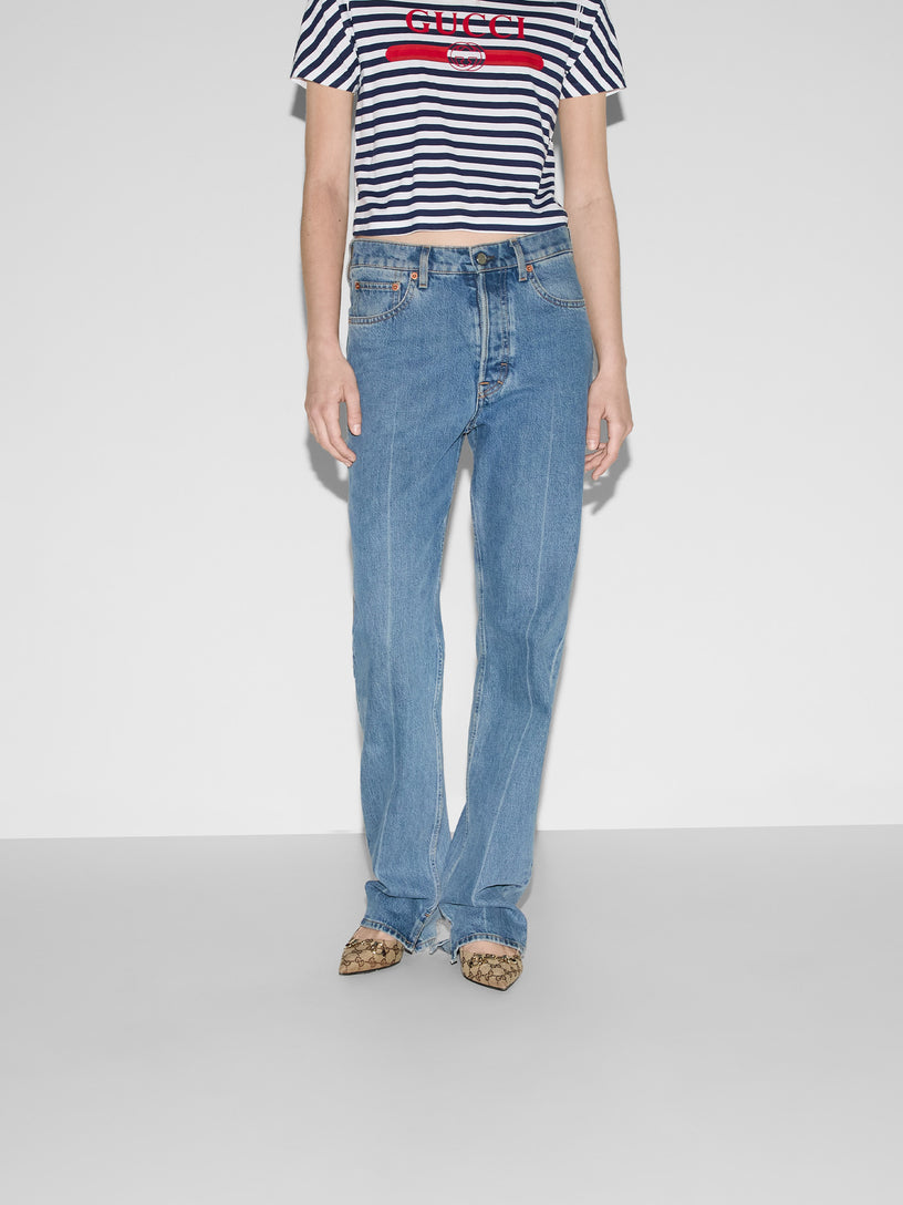 Denim pant with Gucci Label