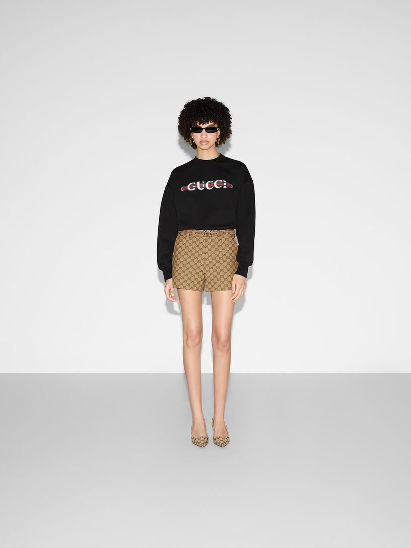 Gucci print felted sweatshirt