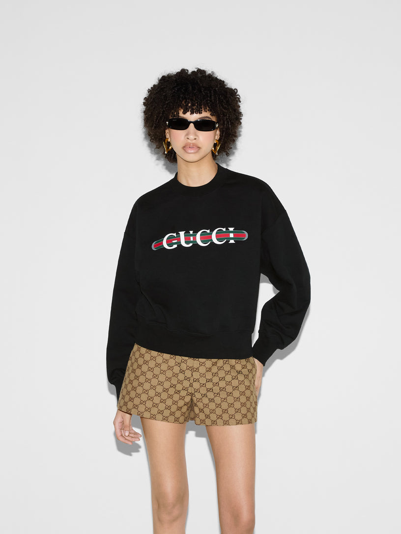 Gucci print felted sweatshirt