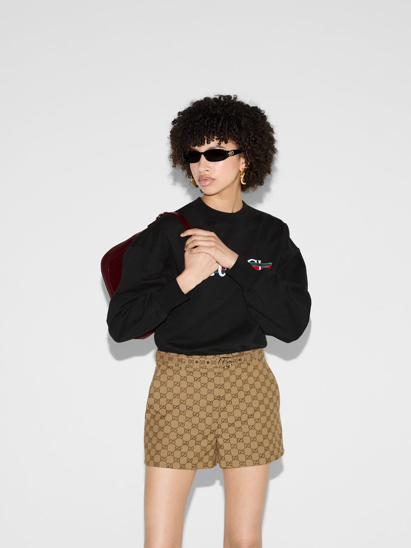 Gucci print felted sweatshirt