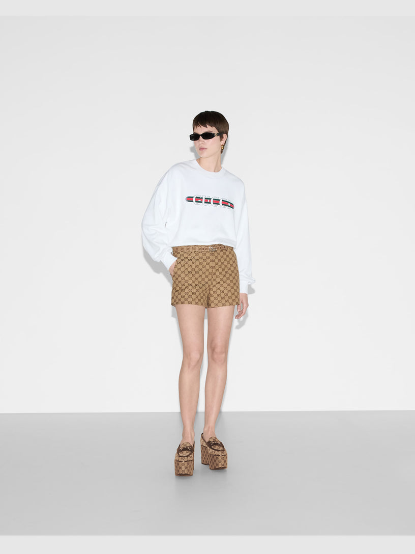 Gucci print felted sweatshirt