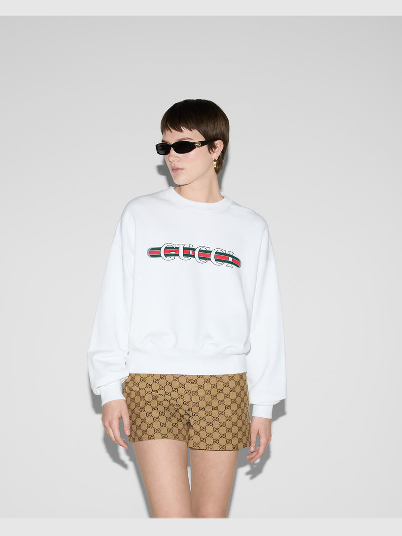 Gucci print felted sweatshirt