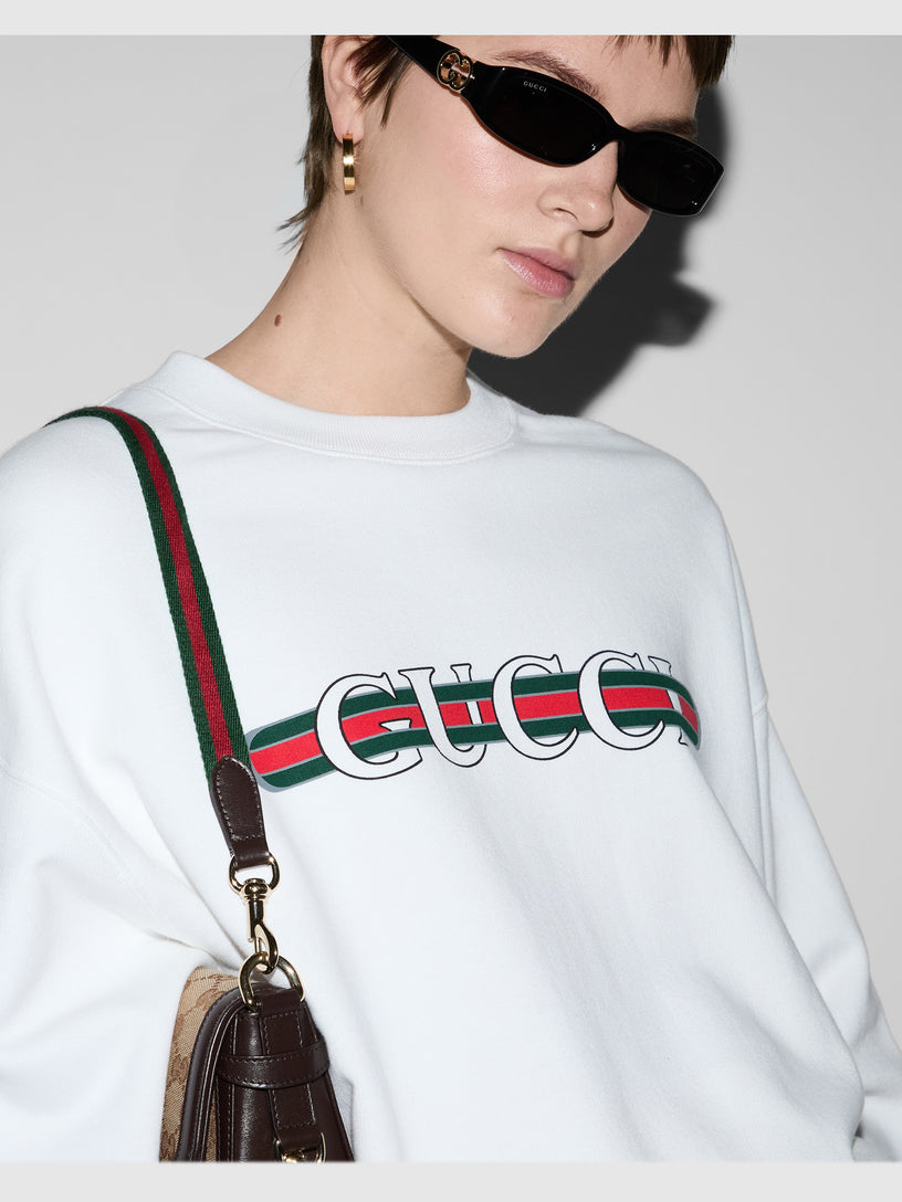 Gucci print felted sweatshirt