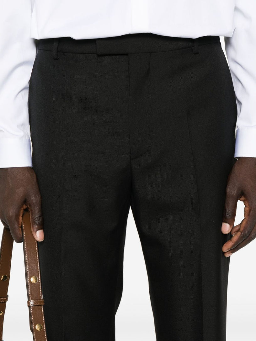 Wool blend twill trousers