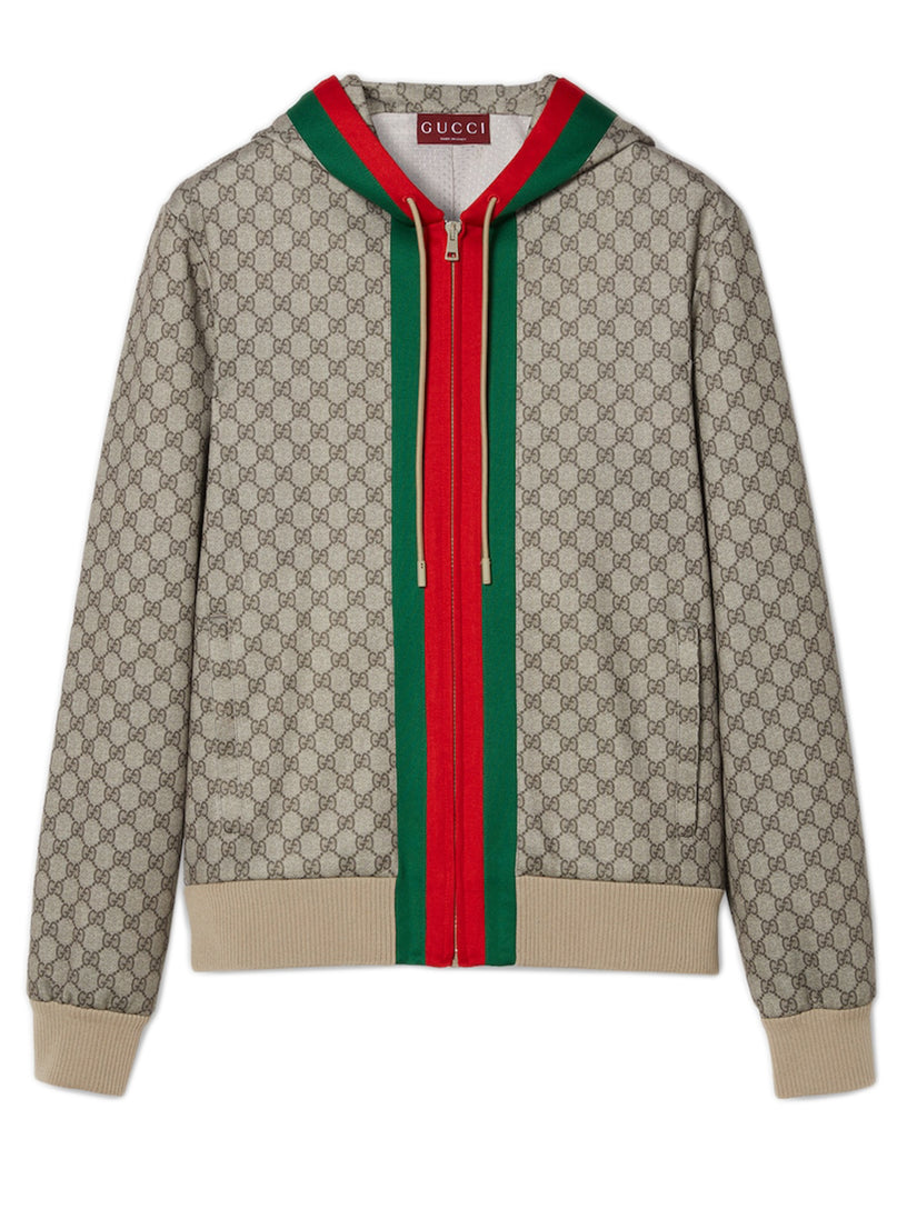 GUCCI Technical jersey zip jacket with web