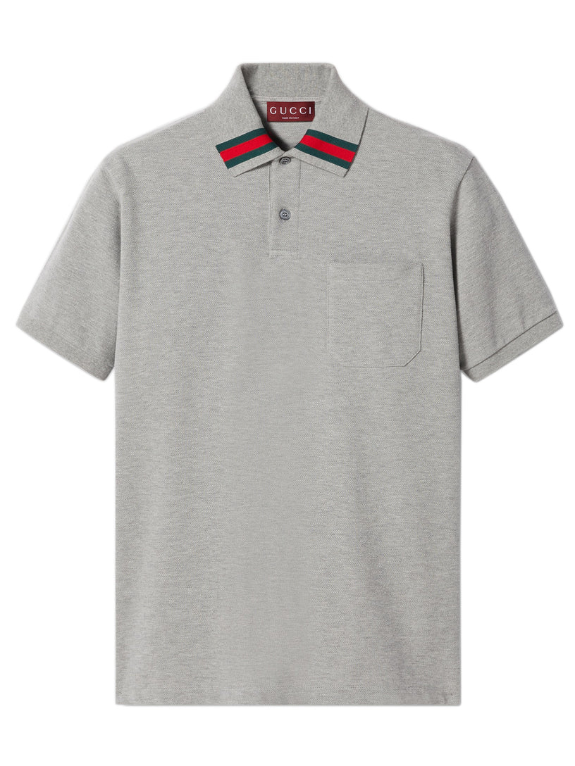 Cotton polo shirt with web