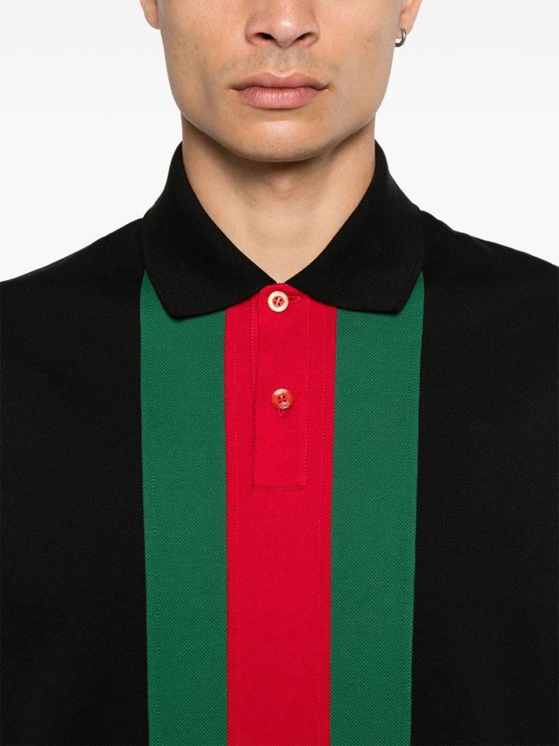 Cotton polo shirt with web