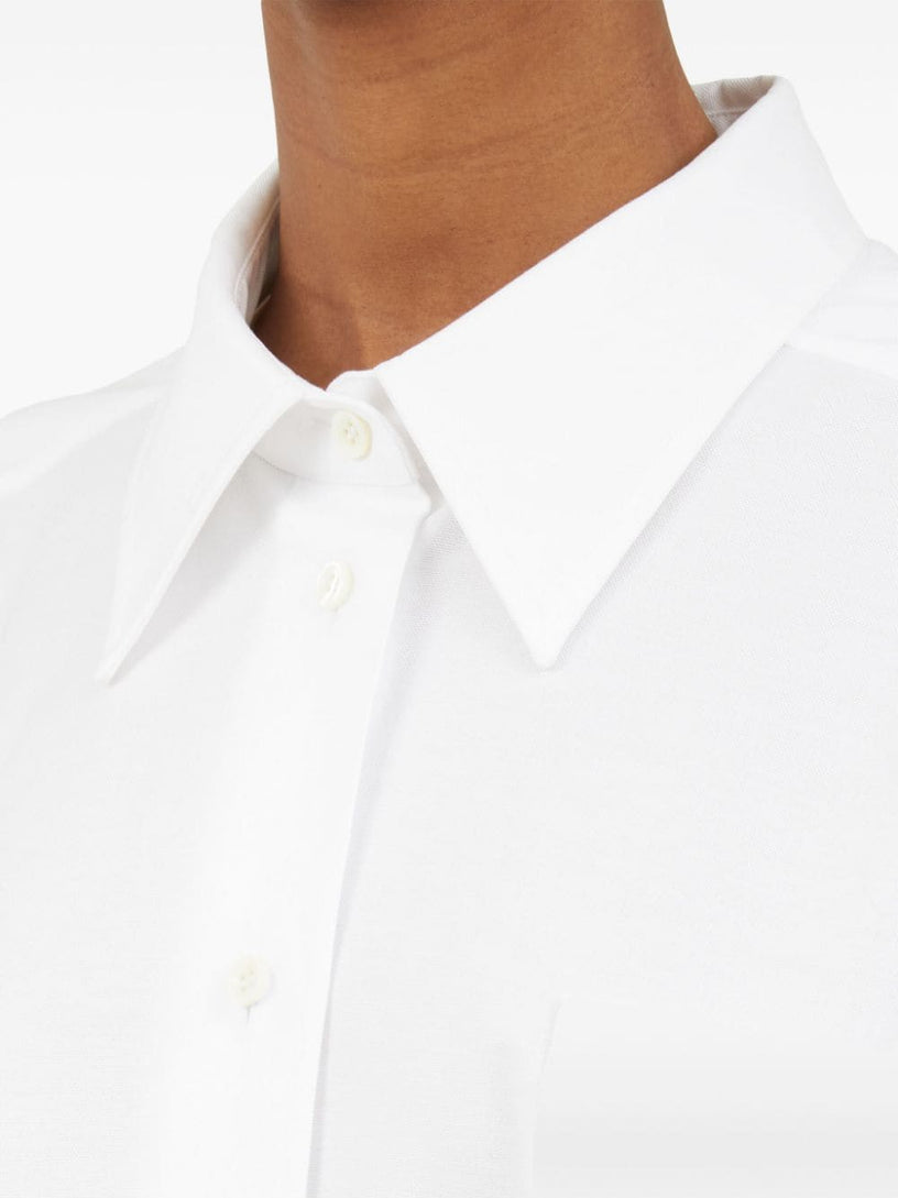 Drop-shoulder cotton shirt