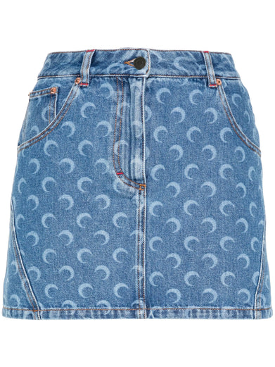 Moon denim mini skirt