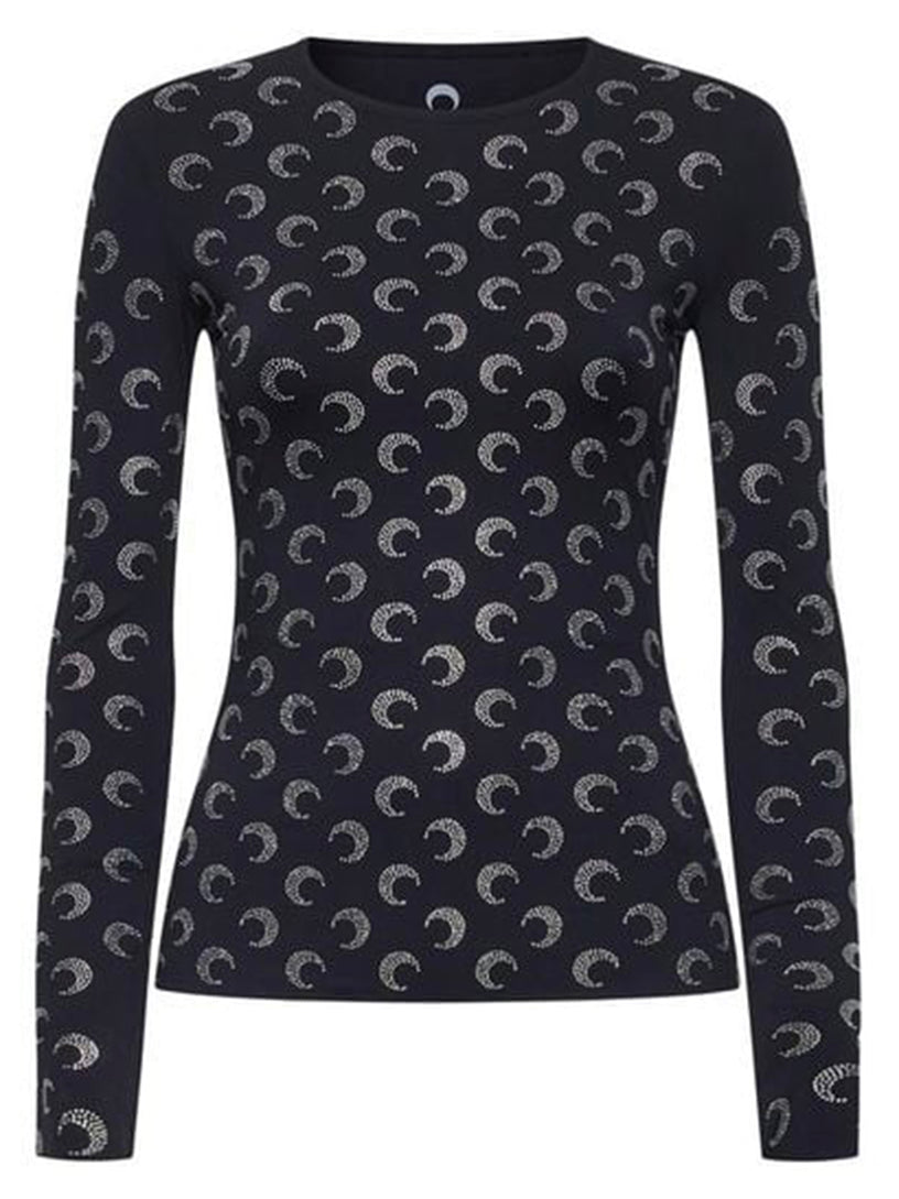 Moon Rhinestoned Top