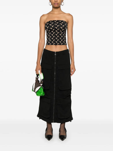 Moon printed second skin tube top