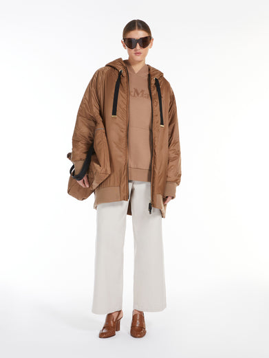 Parka with hood in water-repellent canvas