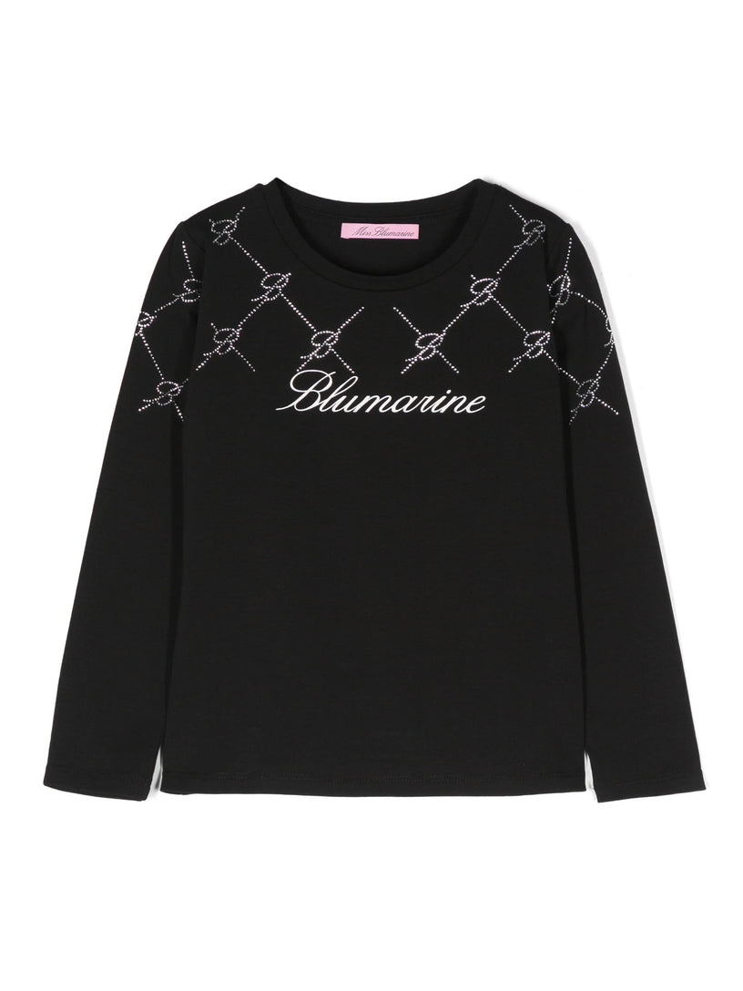 Miss Blumarine T-shirt with rhinestones