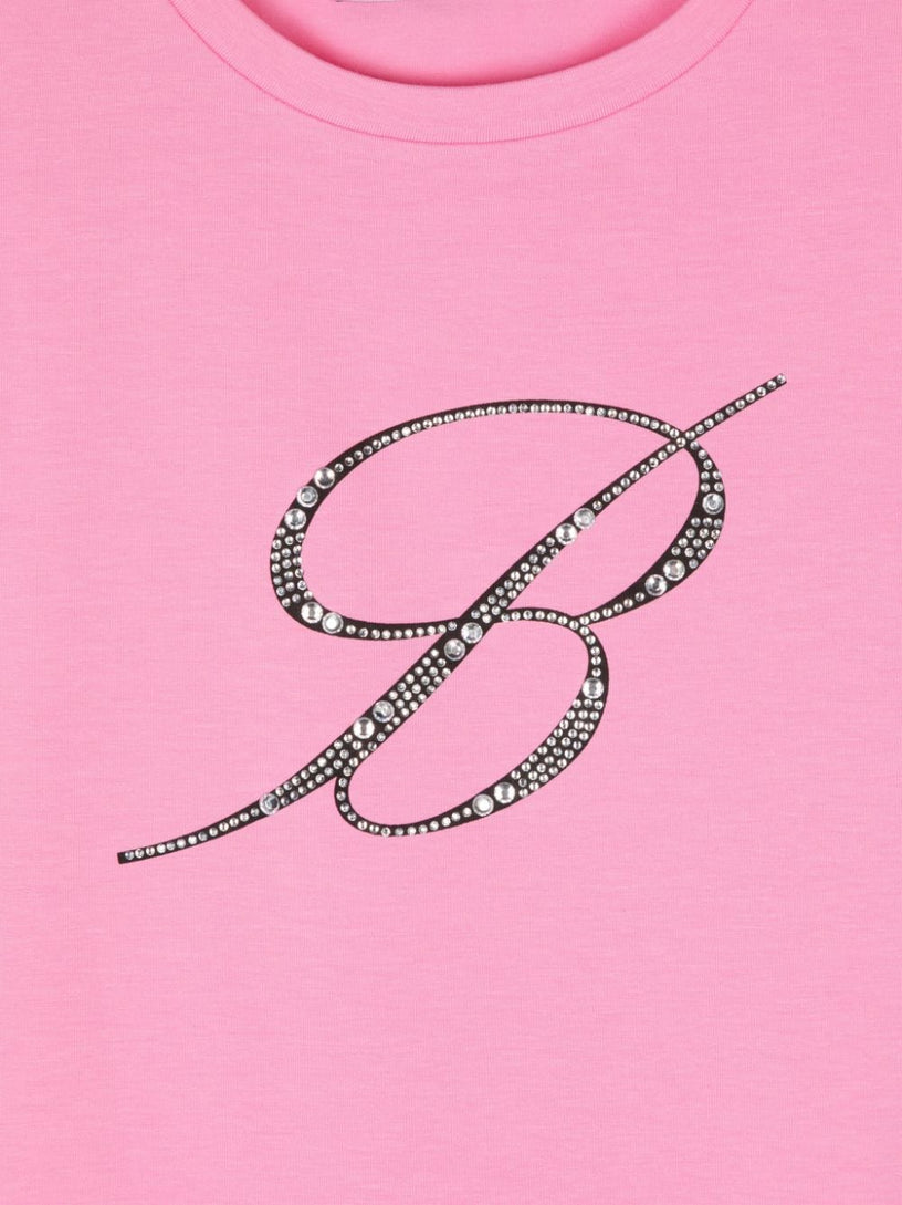 T-shirt with rhinestone logo