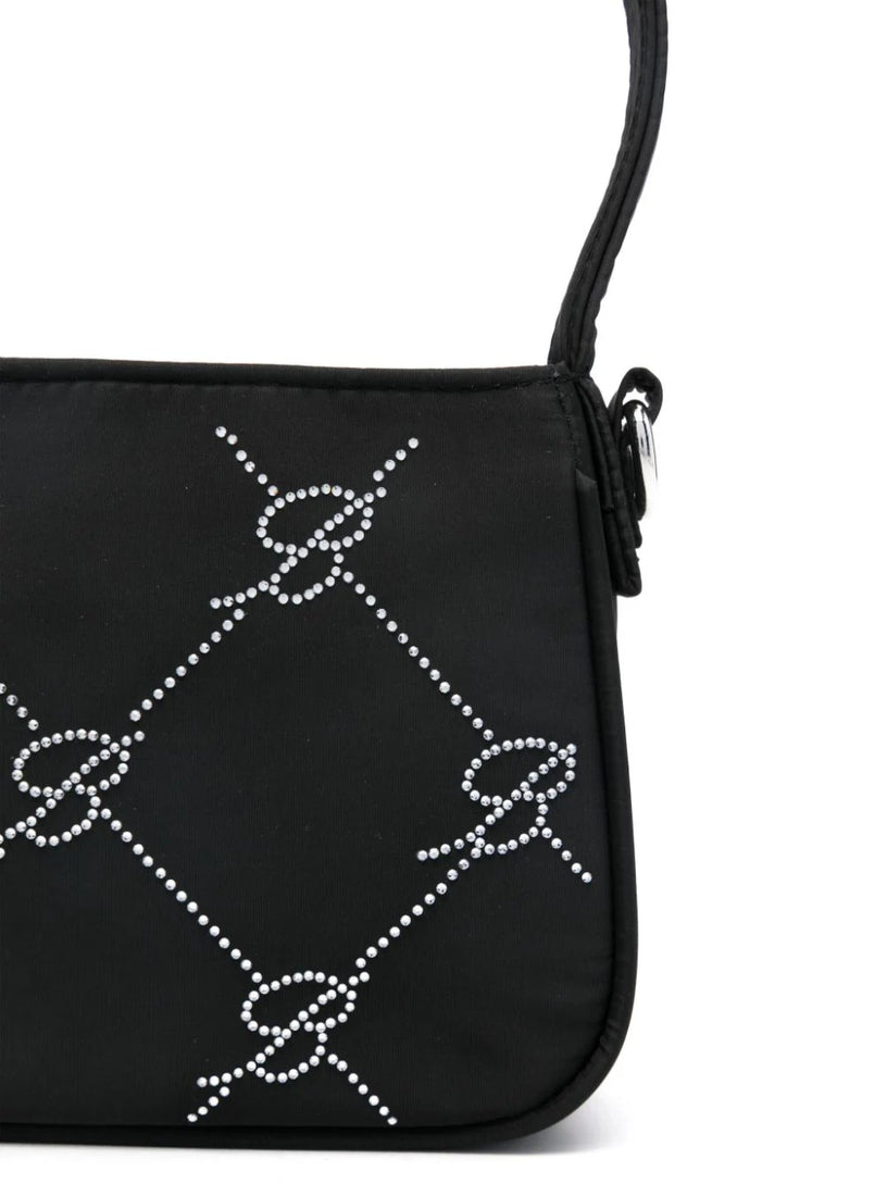 Shoulder bag with rhinestones