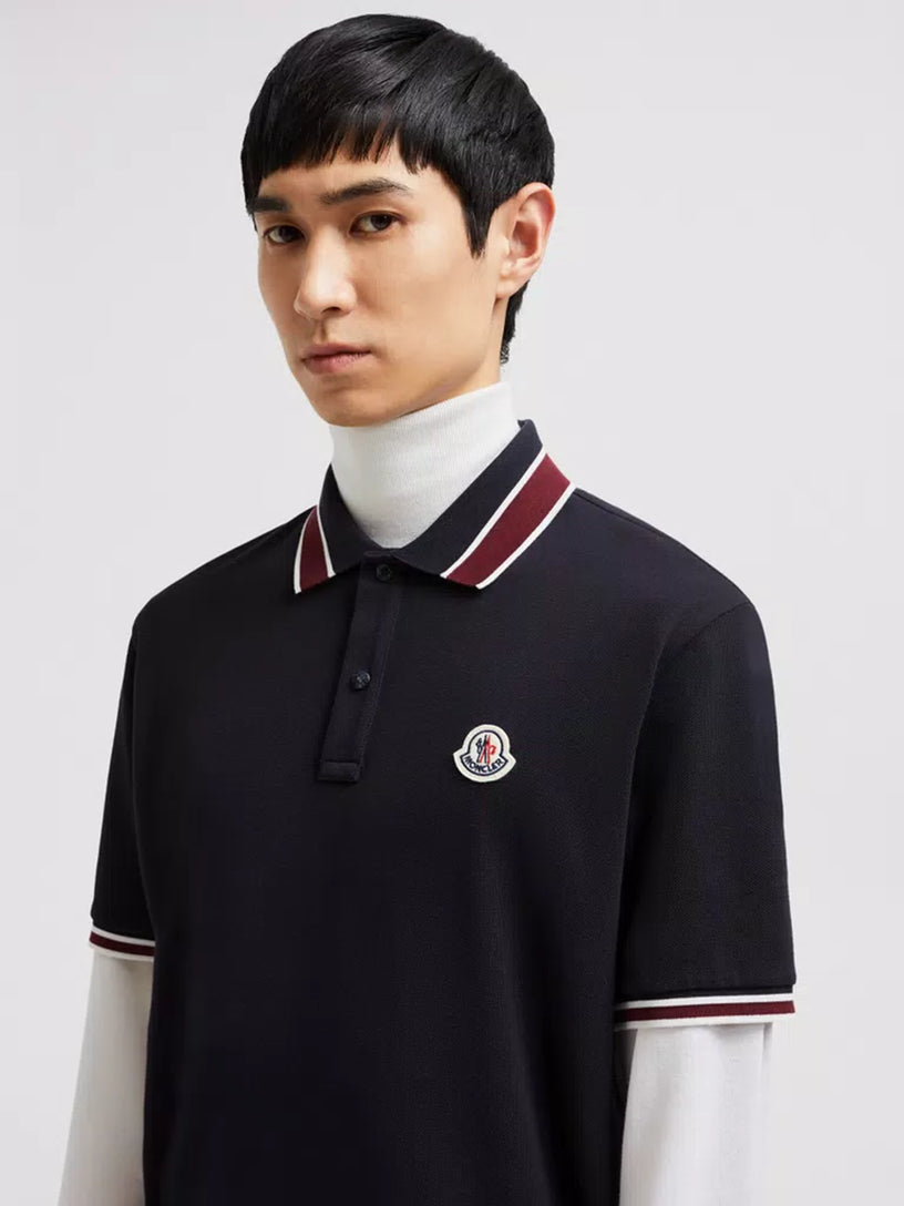 Logo patch polo shirt