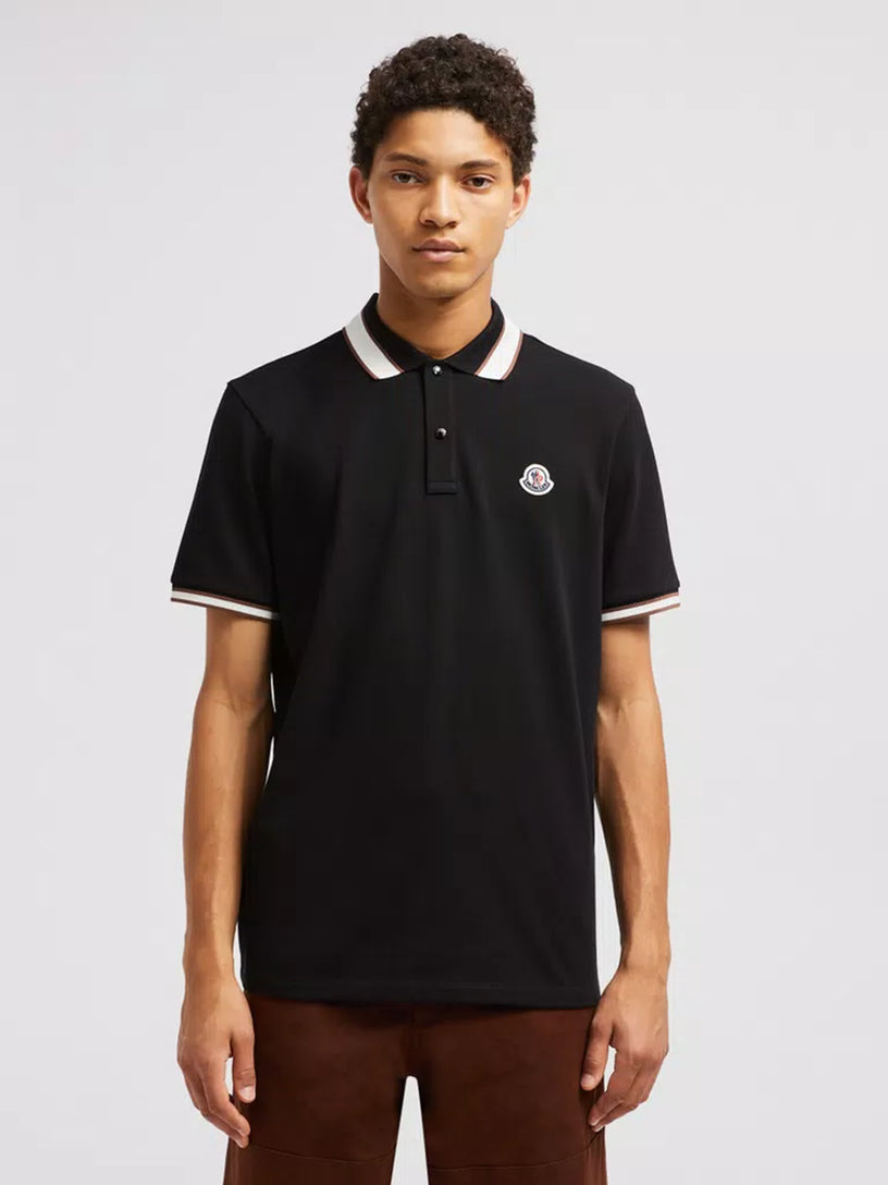 Logo patch polo shirt