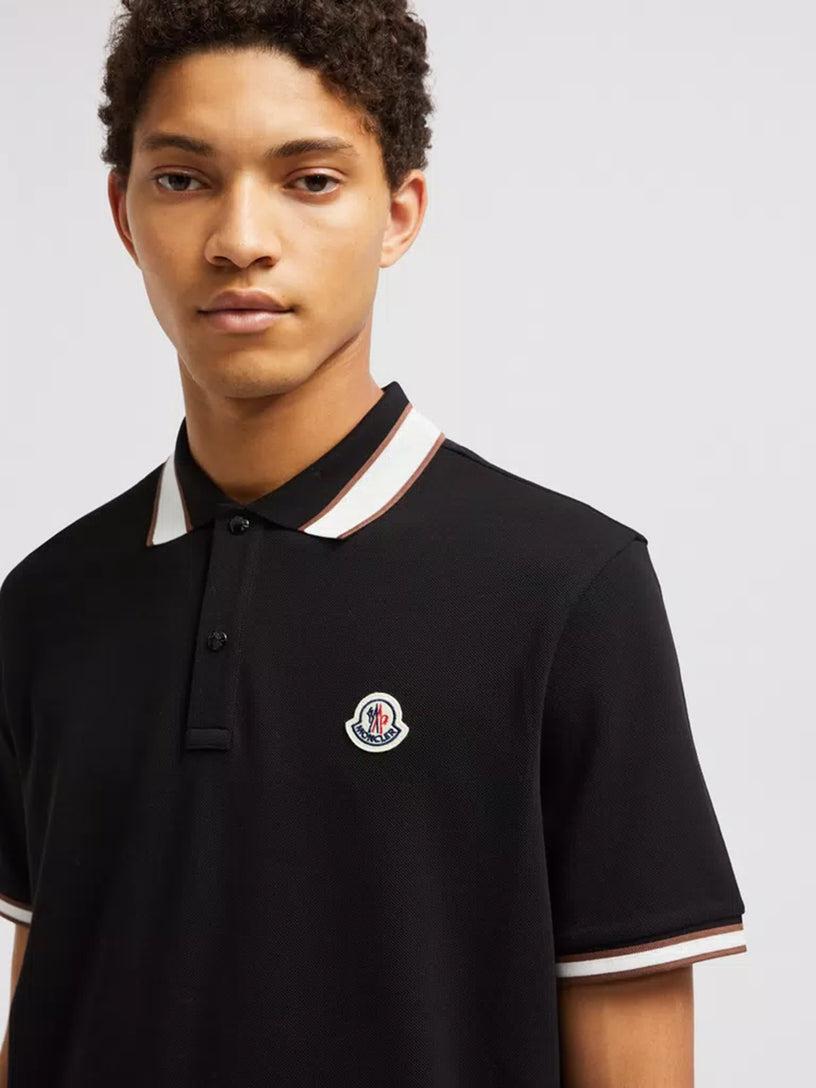 Logo patch polo shirt