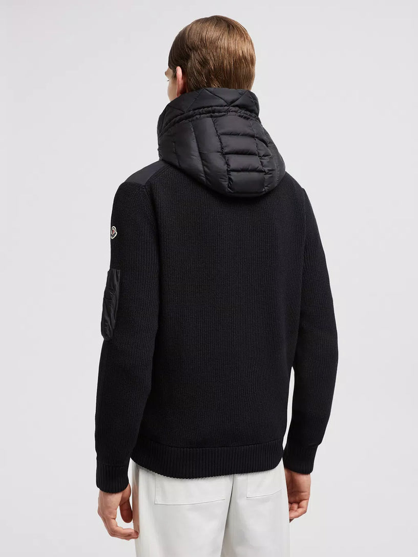 Padded wool hoodie