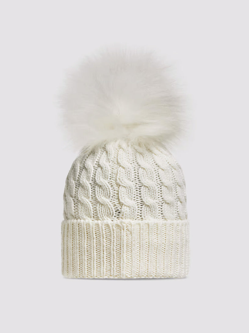 Wool hat with pom pom