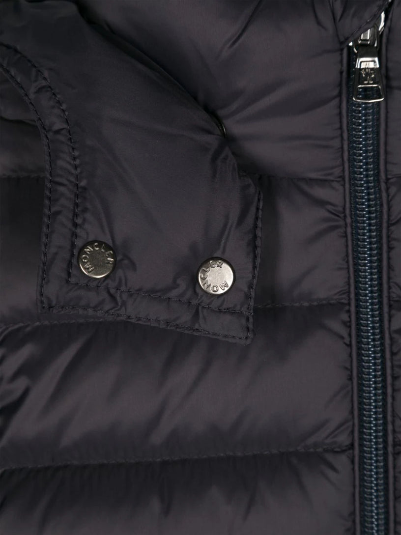 Down jacket with removable hood