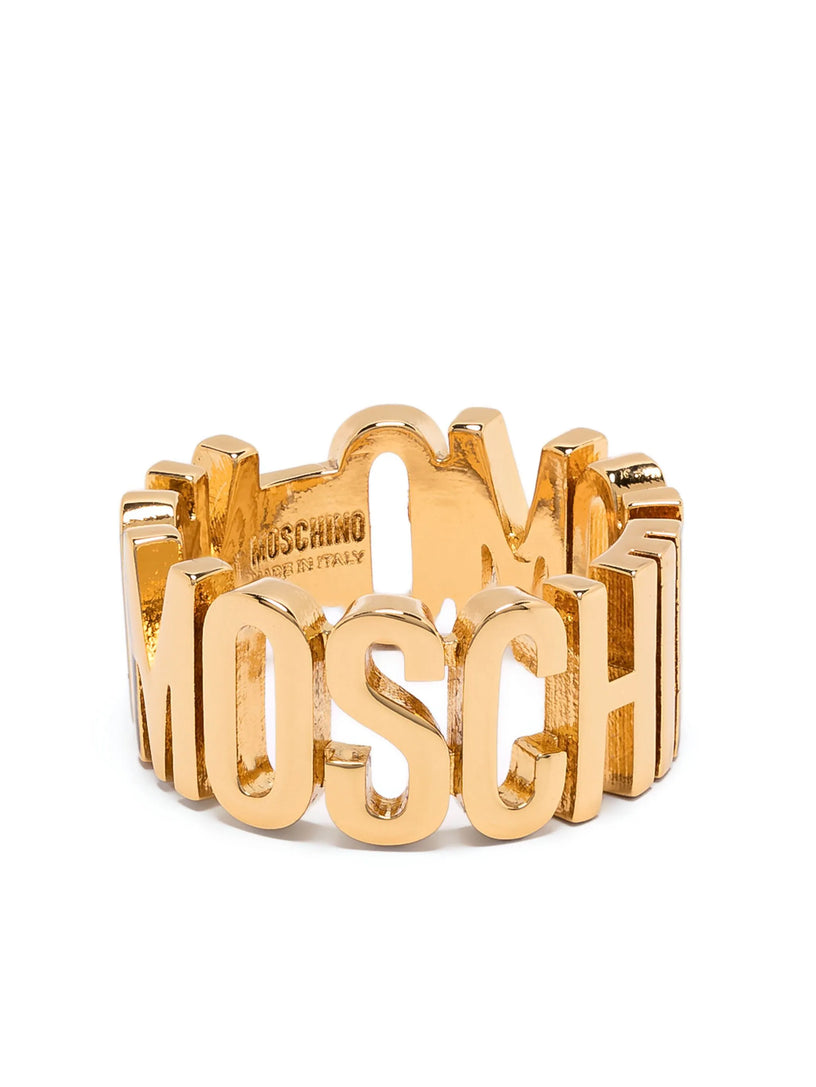 Moschino Lettering logo ring