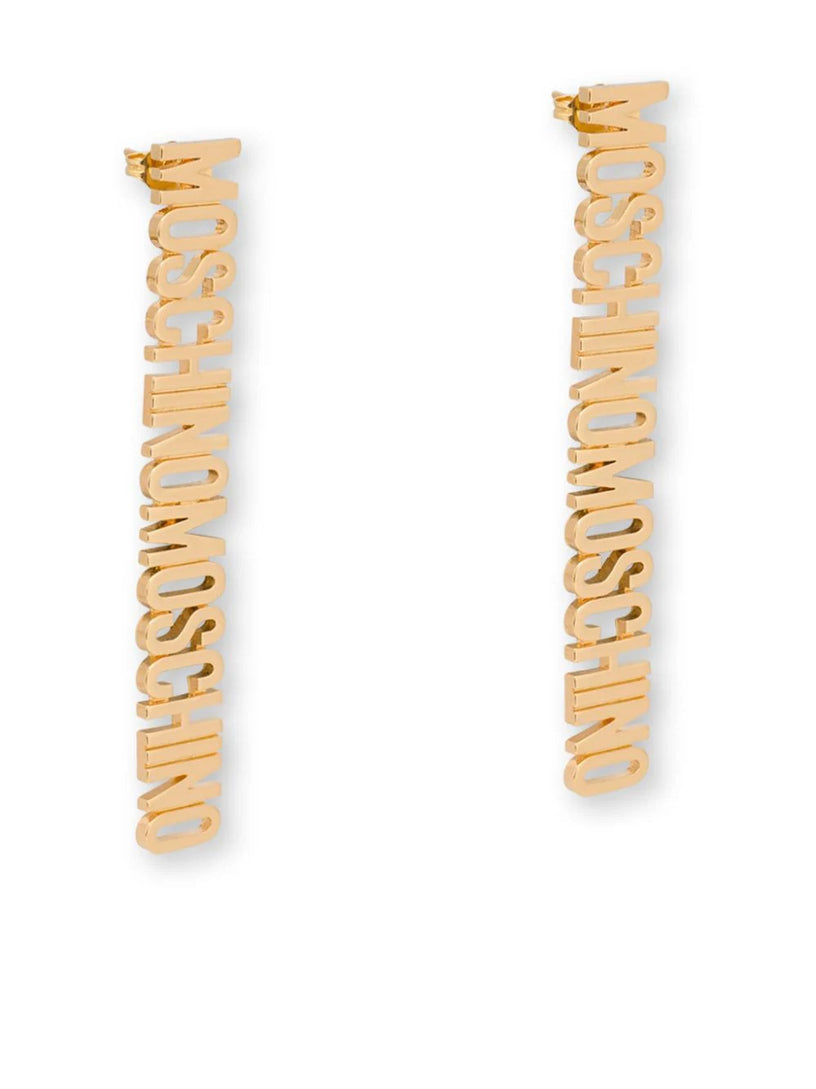 Logo lettering drop earrings