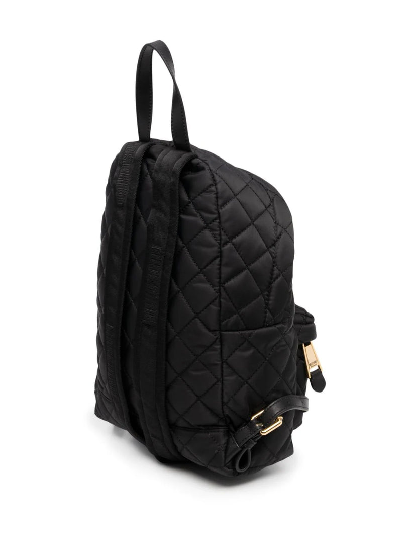 Quilted backpack with logo