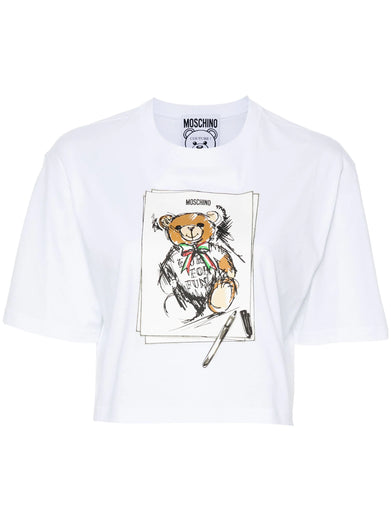 Drawn Teddy Bear cropped t-shirt