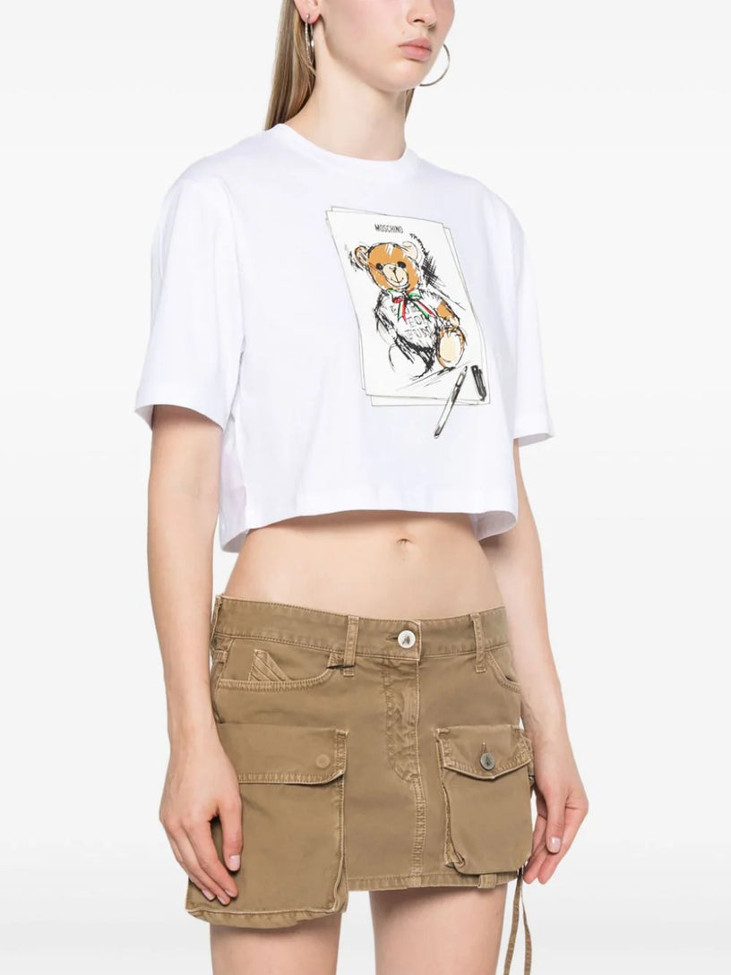 Drawn Teddy Bear cropped t-shirt