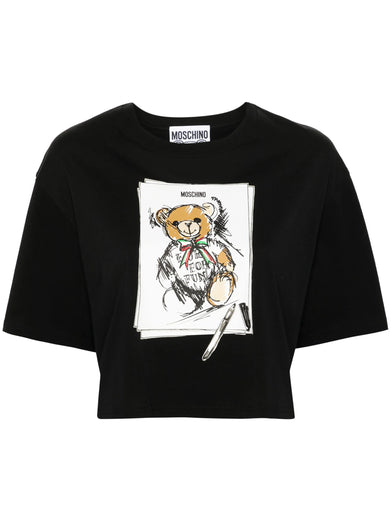 Drawn Teddy Bear cropped t-shirt