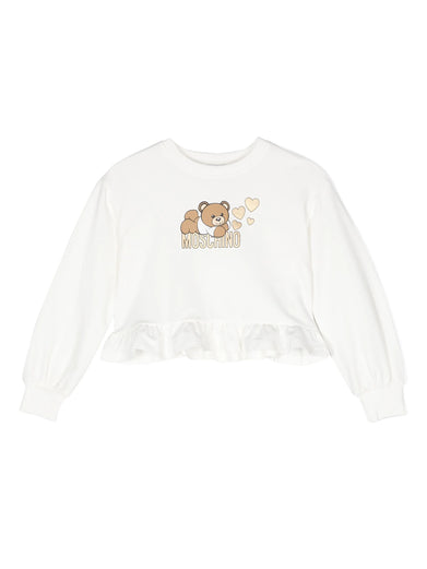 Sweatshirt with rouches and Teddy Bear print